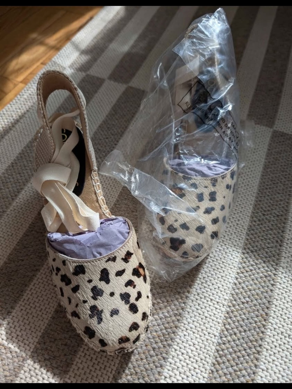 Coconuts by Matisse Cream Leopard Espadrille Wedge Sandals